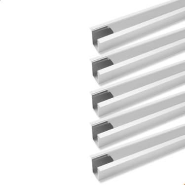 Imagem de 20 Barras Perfil Led Embutir Slim 15x10mm 1m Marcenaria Teto Branco
