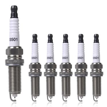 Imagem de Velas de ignição Iridium Platinum 93501 compatíveis com Infiniti EX35 FX35 G25 JX35 Q50 M35 Nissan 350Z Altima Maxima Quest V6 2.5L 3.5L Substituição para LKAR7BIX-11S Pacote com 6