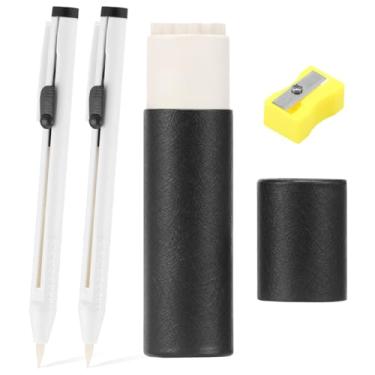 Imagem de Lápis de giz branco 28/56 peças para costura, recarregável e lavável, lápis de giz com apontador para tecido de algodão e linho e lona jeans (28)