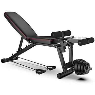 Imagem de U5GAAALPPQ9 Banco de peso dobrável, banco de treino utilitário ajustável, com extensão de pernas, academia em casa, declínio inclinado, fitness, treinamento de força de corpo inteiro, carga máxima de