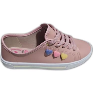 Imagem de Tênis Menina Infantil Casual 3 Corações Molekinha 2524333, 31, Rosa
