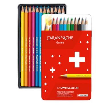 Imagem de Lápis de Cor Permanente Caran D'Ache Swisscolor 12 Cores - CARAN DACHE