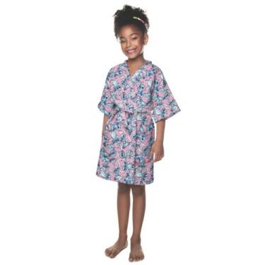 Imagem de Roupão Atoalhado Infantil Lepper Antialérgico Stitch Kimono Com Manga,