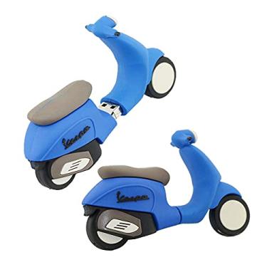 Imagem de Pen Drive USB em forma de motocicleta de 32 GB, pen drive de memória, pen drives pen drives USB Flash Disk Pen Drive U Disk USB 2.0 Pen Drive PenDrive (azul)