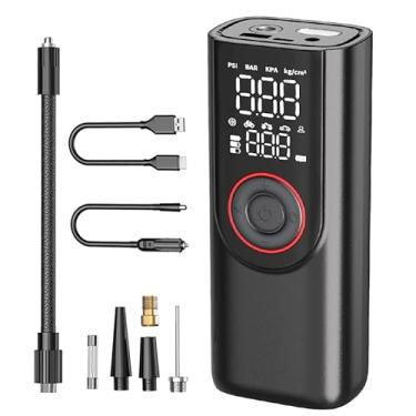 Imagem de Compressor de ar portátil para insuflador de pneu, bomba de ar portátil de 150 PSI, visor LCD de pressão precisa, enchimento rápido 3x para carros, bomba inteligente de um clique para carro,