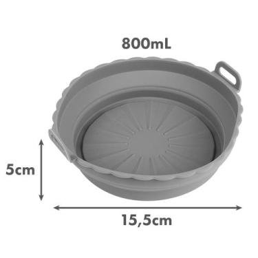 Imagem de Forma Assadeira Para Fritadeira Air Fryer Em Silicone Flexível Lavável