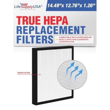 Imagem de Filtro de ar HEPA verdadeiro + substituição de carvão ativado XJ-3100SF compatível com filtro de ar Surround Air Intelli-Pro 3 da LifeSupplyUSA