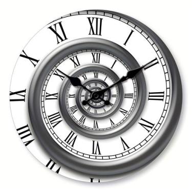 Imagem de Relógio de parede com design em espiral, algarismos romanos de estilo 
