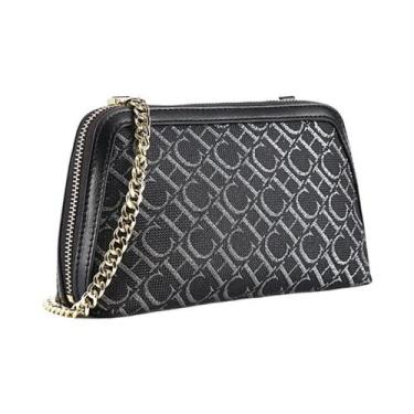 Imagem de Bolsa Transversal De Couro Suede De Luxo Leve Com Corrente E Estampa D