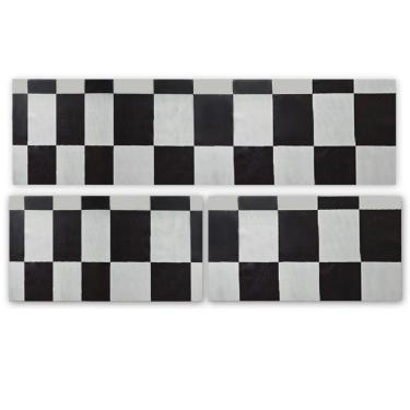 Imagem de Kit 3 Peças Jogo Cozinha Passadeira Manta Vinilico Laminado Xadrez