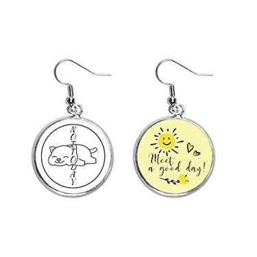 Imagem de Brinco de orelha de gato Refuse Socialize Ear Drop Sun Flower joia fashion, Medium, Metal