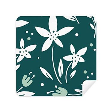 Imagem de Óculos de limpeza de tela verde branca flor planta pano pano pano camurça pacote com 2
