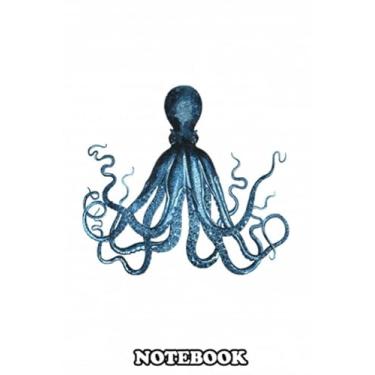 Imagem de Notebook: Blue Octopus Nautical Art Minimal Animal Digital Pai , Journal for Writing, College Ruled Size 6" x 9", 110 Pages