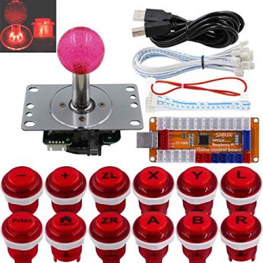 Imagem de SJ@JX Lâmpada de controle de LED Arcade Game Codificador USB Gamepad Cherry MX Microswitch Botão de luz 4-8 vias Joystick LED para Nintendo Switch PC PS3 Raspberry Pi MAME