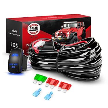 Imagem de Nilight - Kit de fiação de barra de luz LED 10019 W 12 AWG resistente 12 V 5 pinos, interruptor basculante a laser, interruptor à prova d'água, fusível de lâmina de relé de energia, 2 anos de garantia