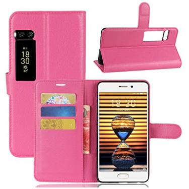 Imagem de Capa carteira MEIZU Pro 7, capa carteira flip de couro PU premium com compartimento para cartão, suporte e fecho magnético [capa interior à prova de choque de TPU] Compatível com MEIZU Pro 7