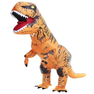 Imagem de YOOVL Fantasia inflável de dinossauro para adultos, fantasia inflável de dinossauro para adultos, fantasia inflável de dinossauro para Halloween, cosplay, festa de Natal