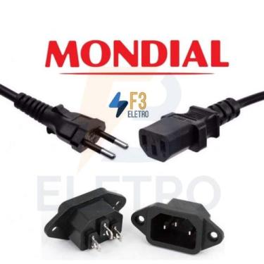 Imagem de Conector Tomada e Cabo De Força 1,5mt para Panelas Elétricas Mondial D