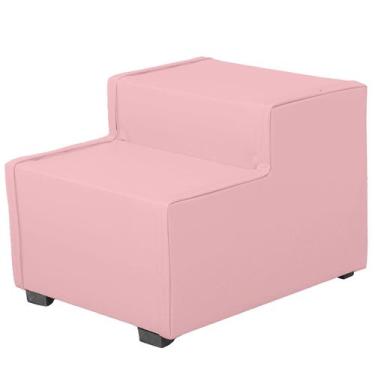 Imagem de Escada Estofada 2 degraus para Cachorro Gato e Maca de Estetica Suede 