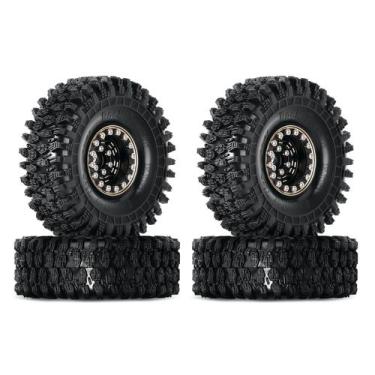 Imagem de Conjunto de 4 Pneus 1.0 Brass Beadlock para Carros RC 1/18 TRX4M e 1/2