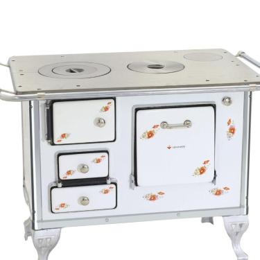 Imagem de Fogão A Lenha Tradicional Venâncio 01 Branco Florido 1dfbr