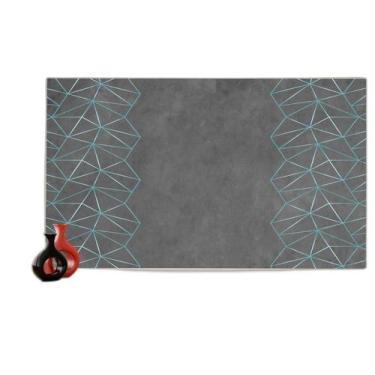Imagem de Papel De Parede Concreto Linhas Azul Turquesa 3,5M Kkt281 - Você Decor