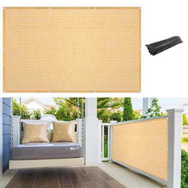 Imagem de INCHRISL Tela De Privacidade Para Varanda, Proteção Uv, 90 Cm X 4,5 M Altura, Deck, Pátio, Apartamento, Quintal, Piscina Externa, Corrimão, Bege