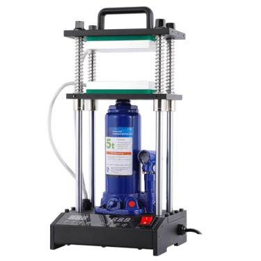 Imagem de Allkeys Máquina De Prensa Térmica Hidráulica Portátil 5 Toneladas, 4,99 X 2,99", Placas Aquecimento Duplas Com Controladores Temperatura E Tela Led