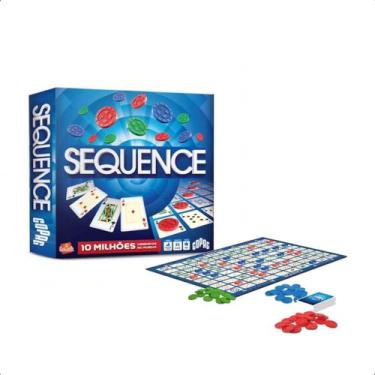 Imagem de Jogo de Tabuleiro Sequence com 2 Decks de Baralho 7 anos ou mais Estra
