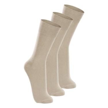 Imagem de Kit com 3 Pares de Meias Casual Lupo 1210-201, Bege, 37-44