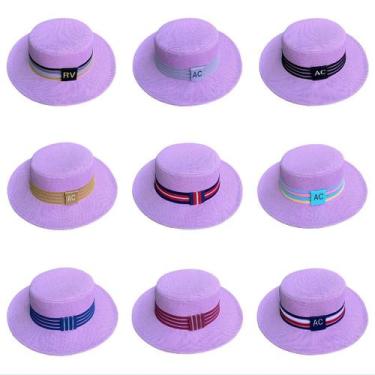 Imagem de Chapéu Paris de Juta Lilás com Faixa Personalizada - cathe beach