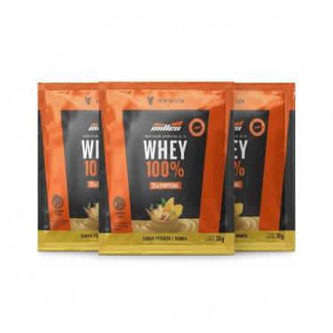 Imagem de Kit 3 whey protein 100% pessego com manga 30g sache - NEW MILLEN