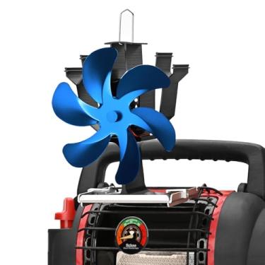 Imagem de Ventilador de fogão a lenha para aquecedor Buddy, ventilador de lareira alimentado por calor com suporte para aquecedor Mr Heater, queimador de tronco, fogão a lenha, acessório não elétrico para