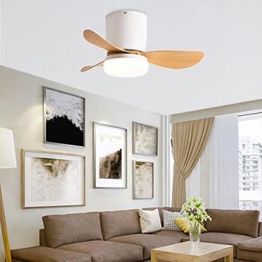 Imagem de Ventilador de teto infantil com iluminação e luz pendente silenciosa remota moderna 6 velocidades de vento mutáveis com temperatura de 3 cores luz regulável para sala de estar, quarto, quart