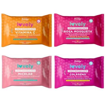 Imagem de Kit 04 Lenços Demaquilante Lovely C/ 25 un Face Beautiful