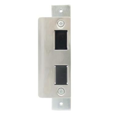 Imagem de elox Fechadura de porta de aço inoxidável com furo duplo resistente, placa de segurança T-Strike, com caixa de poeira e parafusos (pacote único)