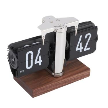 Imagem de Zerodis Relógio de Mesa Relógios de Prateleira de Mesa Com Base Antiderrapante Relógio de retrô Com Número Grande, Botão de Exibição de um Lado, Despertador de Ajuste para Sala de Estar de Casa, 5,5