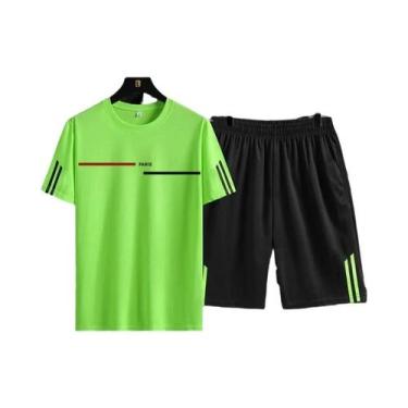 Imagem de Conjunto Esportivo De Verão Em Malha De Seda Gelada De Secagem Rápida 