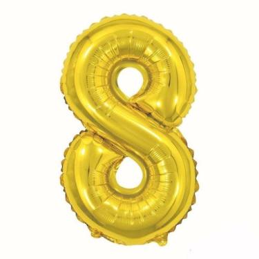 Imagem de Balão Número Metalizado 75cm Balao Aniversário Festa Eventos - CRGFEST