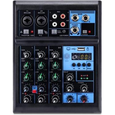 Imagem de Mesa de som W IN-MIX UT4 de 4 canais com Bluetooth, USB e phantom de 4