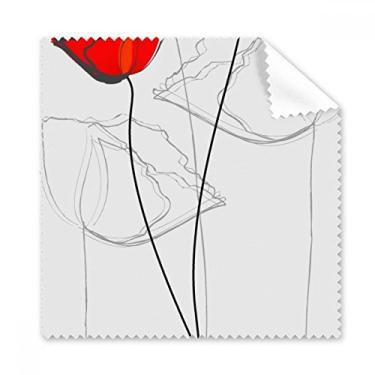 Imagem de Red Flower Bud pano de limpeza de milho arte abstrata limpador de óculos 5 peças