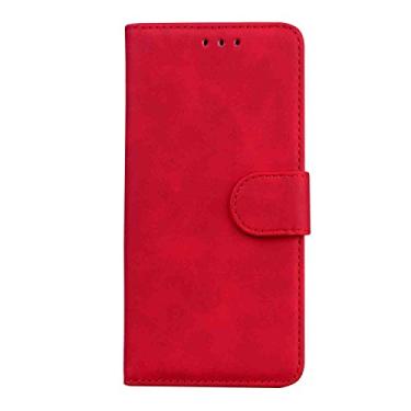 Imagem de MojieRy Estojo Fólio de Capa de Telefone for SAMSUNG GALAXY QUANTUM 2 A82 5G, Couro PU Premium Capa Slim Fit, 2 slots de cartão, belo caso, vermelho