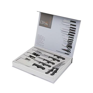 Imagem de Conjunto 24 Peças Garfos e Facas Inox e Cabo de Baquelite Lyor Prata/Preto