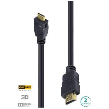 Imagem de Cabo Hdmi 2.0 Para Mini Hdmi 4K Ultra Hd 3D Conexão Ethernet