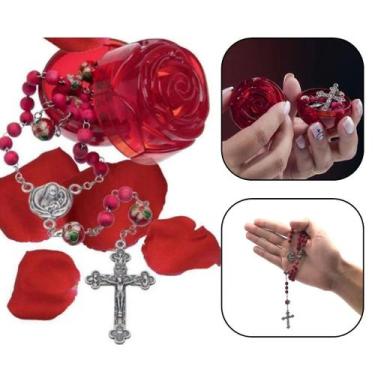 Imagem de Terço madeira perfumado com essência de rosas 6 mm cloisonné - FORNECE