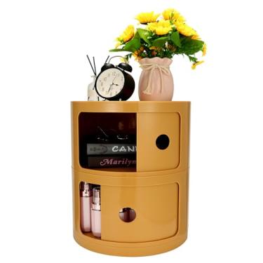 Imagem de FZANVAN Mesa de cabeceira redonda, armário de armazenamento estreito, armário de armazenamento pequeno e elegante, sem necessidade de instalação, adequado para sala de estar, quarto, banheiro, espaço