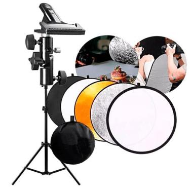 Imagem de Kit Rebatedor 60cm Completo Com Tripé E Suporte Para Segurar - DGM