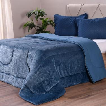 Imagem de Coberdrom Duetto Plush Queen Malha 100% Algodão 220x240cm Safira