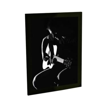 Imagem de Quadro Decorativo Violão Foto Dark Ilustração Banda Rock Decoração Poster Quarto Sala