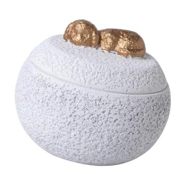 Imagem de Stgfyxgs Urna Memorial de Cimento para Cachorro, Pote para Armazenamento de Cinzas de Animais, Caixa Memorial, Base Estável, Suprimento Resistente, Decoração, Branco